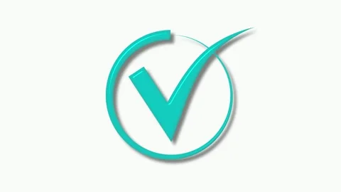 Check Mark in Circle Animation on White Background Stock Footage 309884898