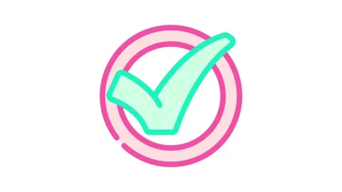 Check mark circle color icon animation Stock Footage 327266481