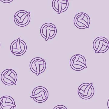 Check mark circle line vector seamless pattern Stock Illustration