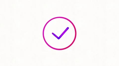 Check Mark in Circle Success and Verification Badge Illustration Stock Footage 347090874