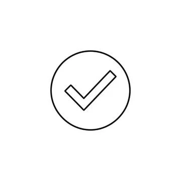 Check Mark Circle Success Correct Line Stock Illustration