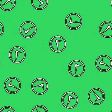 Check mark circle vector seamless pattern Stock Illustration