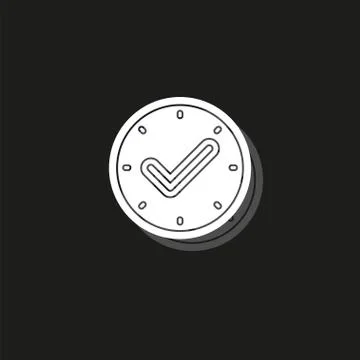 Check mark clock icon, time Stock Illustration