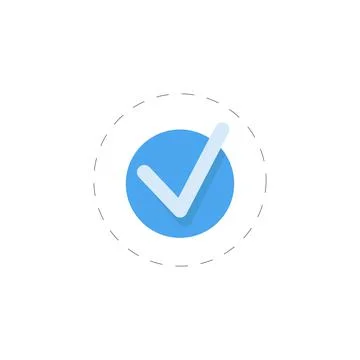 Check mark colourful flat vector icon Illustrazione stock