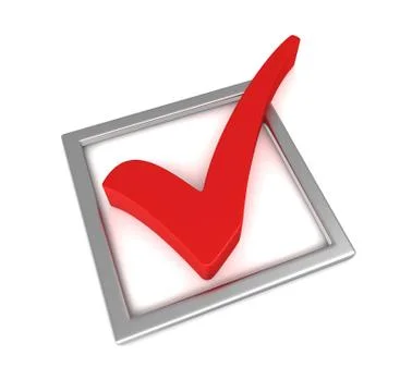 Check mark concept 3d illustration Ilustração Stock