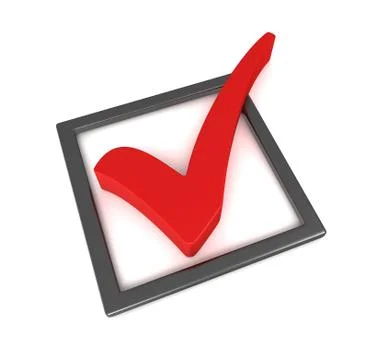Check mark concept 3d illustration Stock Illustration