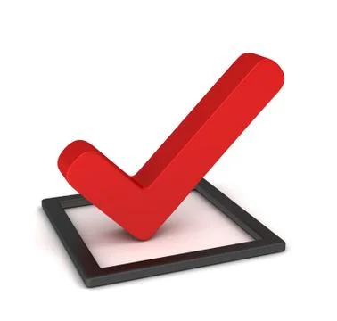 Check mark concept  3d illustration Ilustração Stock