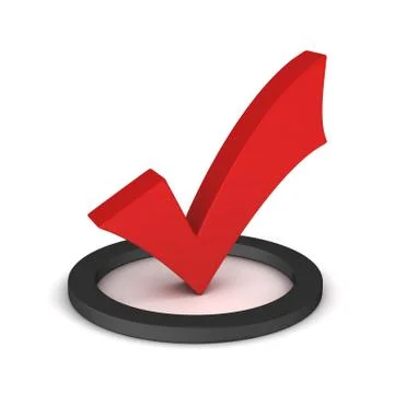 Check mark concept  3d illustration Ilustração Stock