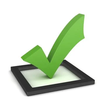 Check mark concept  3d illustration Ilustração Stock