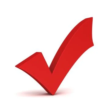 Check mark concept  3d illustration Ilustração Stock