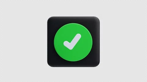 Check mark confirmation icon 3d animation. Approved 3D Animation Stock Footage 319711041