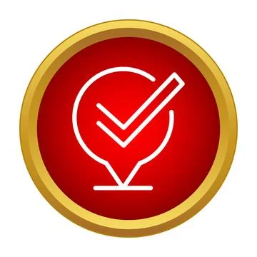 Check mark confirming correct location pin 스톡 일러스트