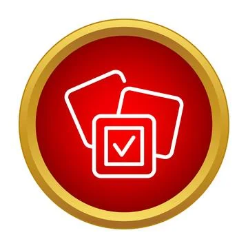 Check mark confirming selection on multiple cards Stock Illustration