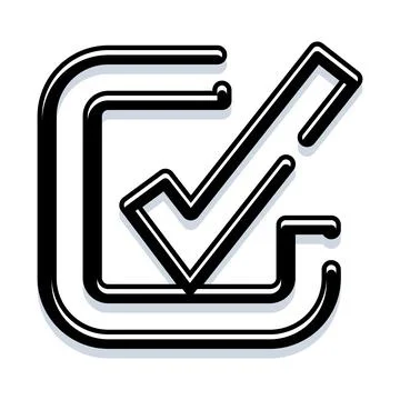 Check mark confirming task completion and approval Stock Illustration