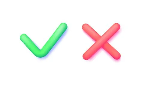 Check mark cross 3d for web design. Tick symbol. Website icon symbol イラスト素材