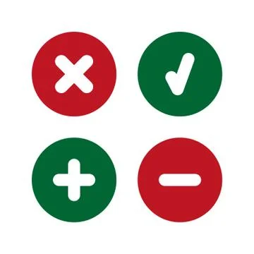 Check mark, delete, plus, minus Stock Illustration