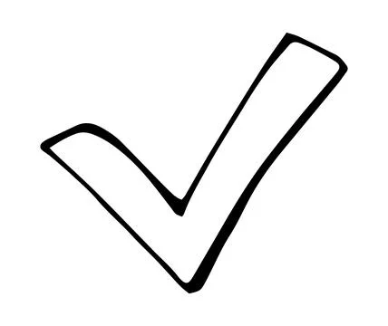 Check mark doodle icon approval success correct sign hand drawn illustration Stock Illustration