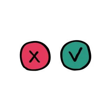 Check mark doodle icon, vector illustration Stock Illustration