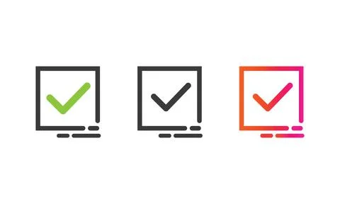 Check mark, a field to mark something true or successful. Stock Illustration