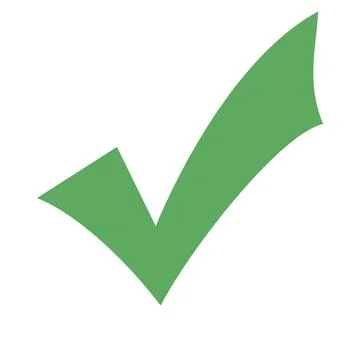 Check Mark flat icon. Vector green symbol. Stock Illustration