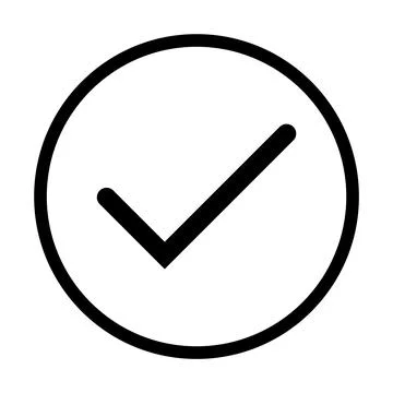 Check mark flat round icon isolated vector Illustrazione stock