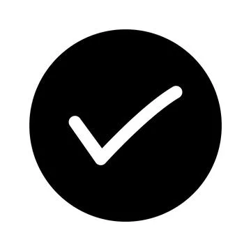 Check mark flat round icon isolated vector Stock Illustration