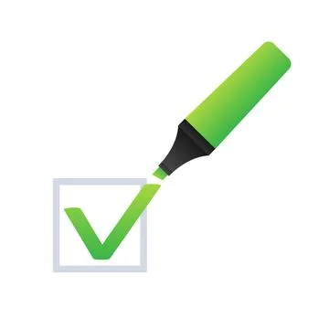 Check mark. Green approved star sticker on white background. Vector stock Stock Illustration
