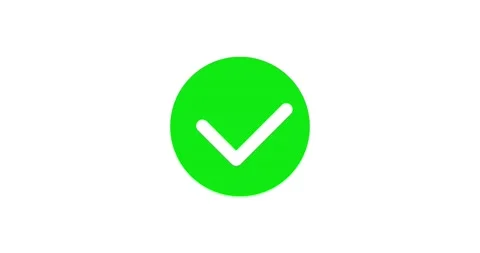 Check mark in green circle. tick icon animation. Success, accepted. Yes sign Video stock 155122619