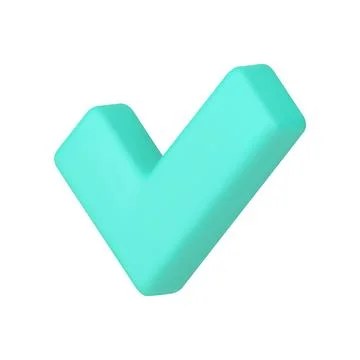 Check mark green positive pool choice done questionnaire decision 3d icon rea Stock Illustration