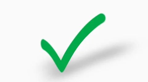 Check-Mark Green with Shadow on White Vídeo Stock 1009266