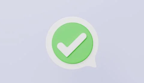 Check mark icon 3d illustration Stock Illustration