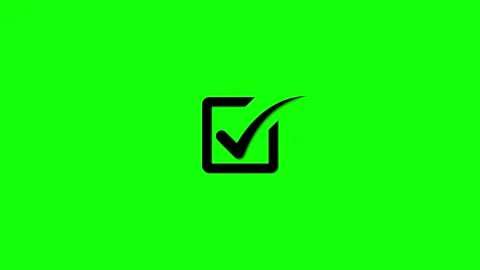 Check mark icon 4k animated on green background Stock Footage 306878265