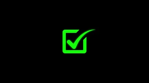 Check mark icon 4k animated on black background Stock Footage 306878370