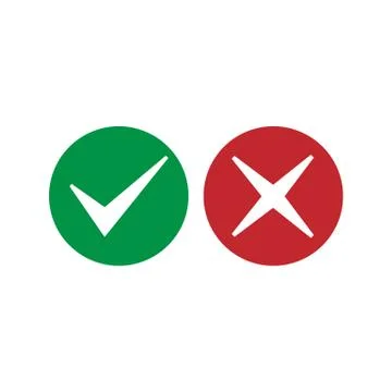 Check mark icon. Accept or decline icon Vector illustration, flat design. Stock Illustration