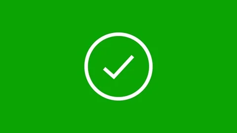 Check mark icon. and tick mark icon on green screen. Stock Footage 293486332
