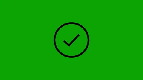 Check mark icon. and tick mark icon on green screen. Stock Footage 293486333