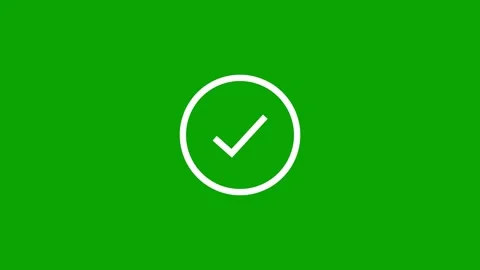 Check mark icon. and tick mark icon on green screen. Stock Footage 293486334