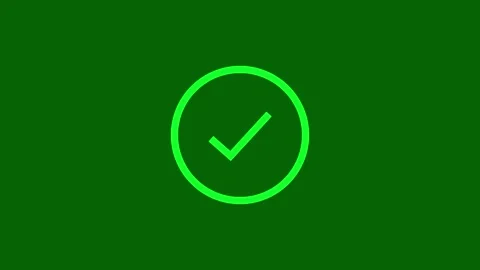 Check mark icon. and tick mark icon on green screen. Stock Footage 293486338