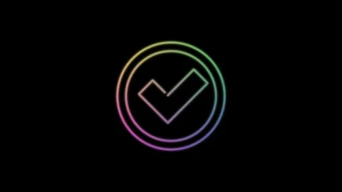 Check mark icon animated on the black background. Stock Footage 304023533