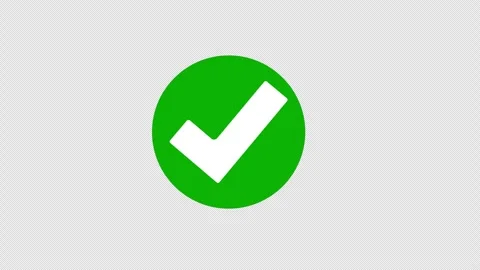 Check mark icon animation with transparent background Alpha Channel. Видео 262459559