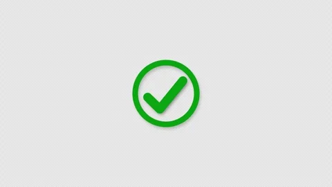 Check mark icon animation on transparent background. Video stock 306392447