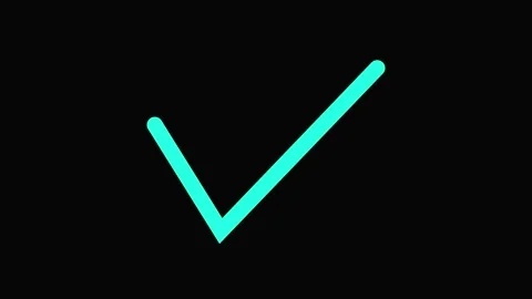 Check mark icon animations. check mark, tick, yes, or OK symbol on black sc.. 스톡 동영상 337658925