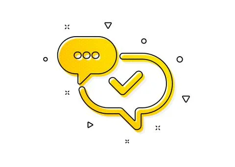 Check mark icon. Approved sign. Speech bubble chat. Vector Illustrazione stock