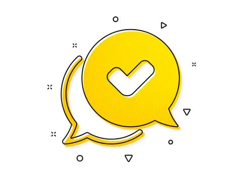 Check mark icon. Approved sign. Speech bubble chat. Vector Stock Illustration