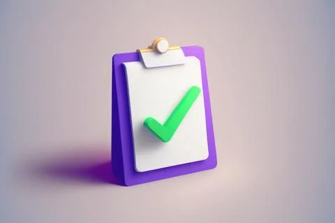 Check mark icon. Approvement concept. Document, file, clipboard, checklist. Stock Illustration
