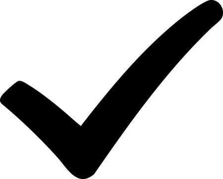 Check Mark Icon in Black Validating or Approving Action for Success Stock Illustration