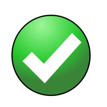 Check mark icon. Check mark with green circle. Suitable for approval Stock Illustration