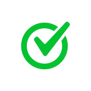 Check mark icon. Check mark with circle on white background. Stock-Illustration