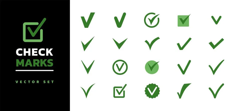 Check mark icon. Checkmark tick list, correct done box, checklist right yes.. Stock Illustration