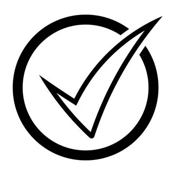 Check mark icon. Circle tick approved modern symbol.  Stock Illustration